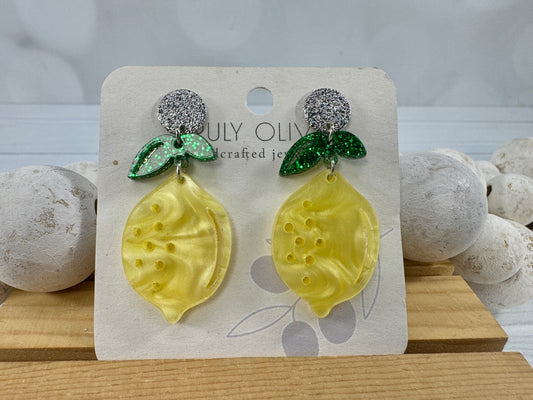 Lemon Drop Sparkly Earrings