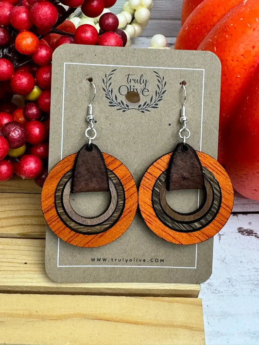Truly Olive Wood Hoop Earrings - Earrings Dangle Earrings