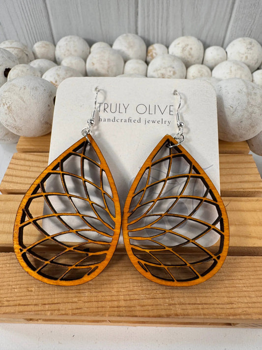 Truly Olive Wood Dangle Earrings - Earrings Dangle Earrings