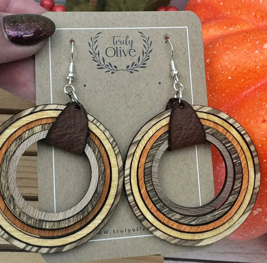 Truly Olive Fall Inspired Nested Hoop Earrings - Earrings Dangle Earrings