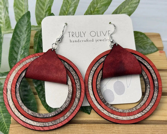 Truly Olive Large Hoop Earrings - Earrings Dangle Earrings