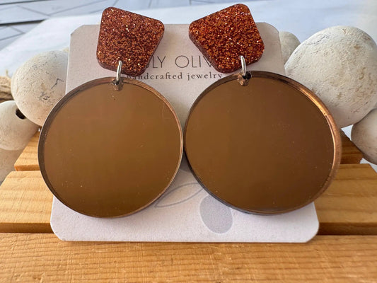 Truly Olive Gorgeous Fall Tiered Circle Earrings - Earrings Dangle Earrings