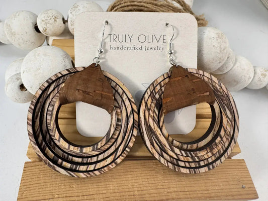 Truly Olive Boho Chic Wood Earrings - Earrings Dangle Earrings