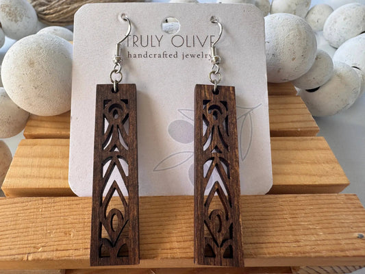 Truly Olive Lightweight Stunning Stacked Mandala Earrings - Earrings Dangle Earrings