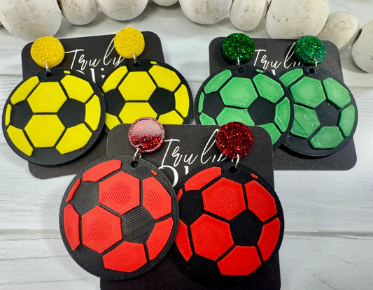 Trulyolive Customizable Soccer Ball Earrings Team Colors - Earrings Stud/Post Earrings