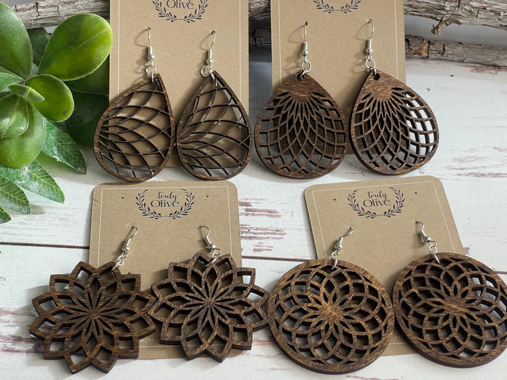 Handmade Filigree Wood Earrings