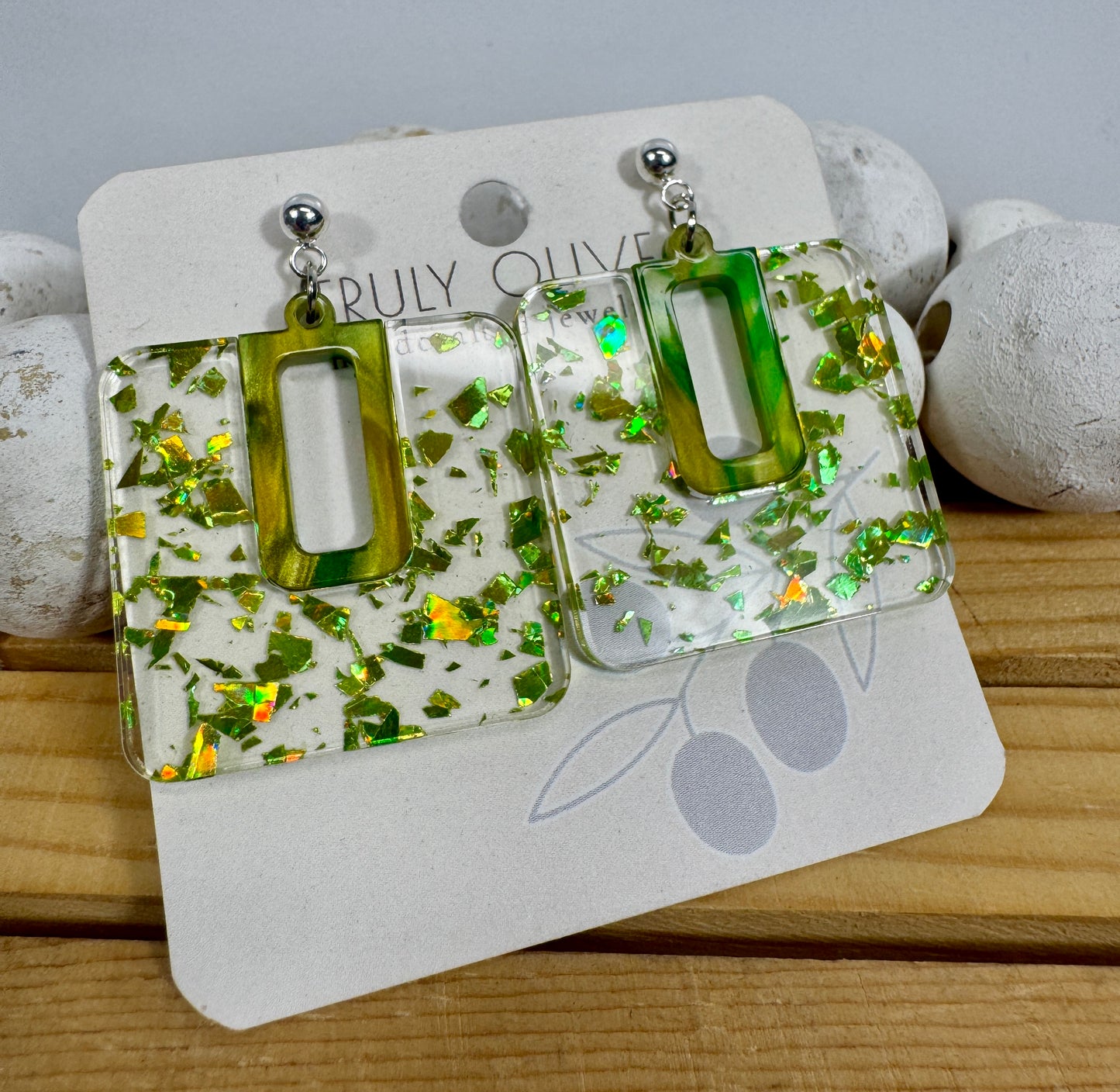 Spring Sparkle Flake Acrylic Earrings