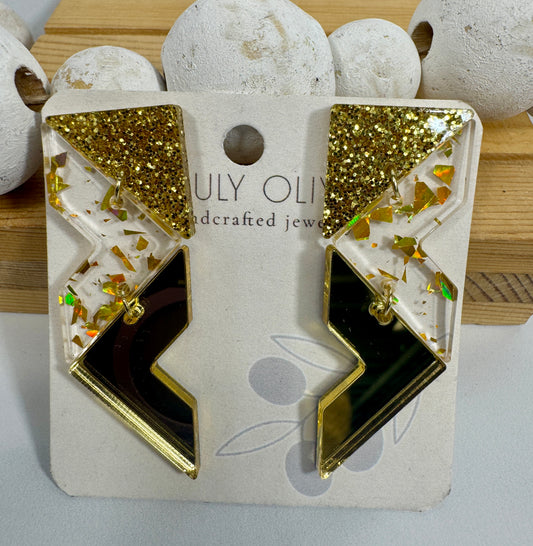 Crystal Gold Sparkly Holiday Earrings