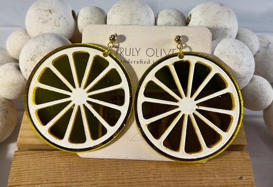 Trulyolive Citrus Slice Earrings - Bright and Shiny Citrus Earrings - Earrings Stud/Post Earrings