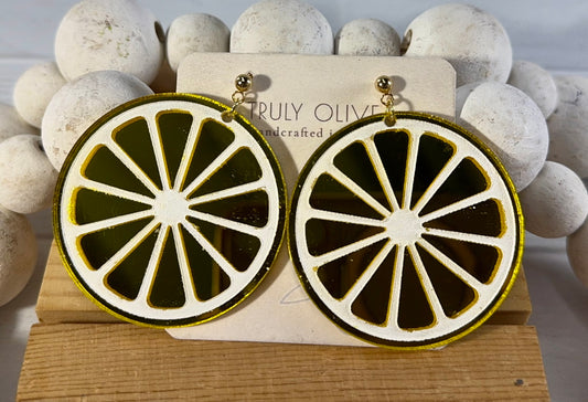Citrus Slice Earrings - Bright and Shiny Citrus Earrings