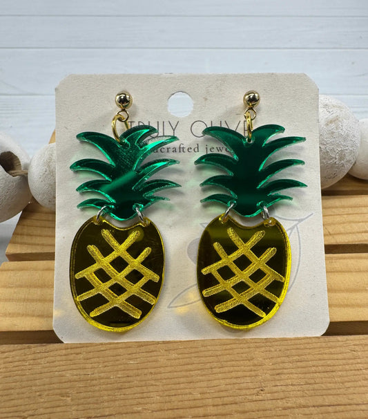 Trulyolive Pineapple Earrings - Earrings