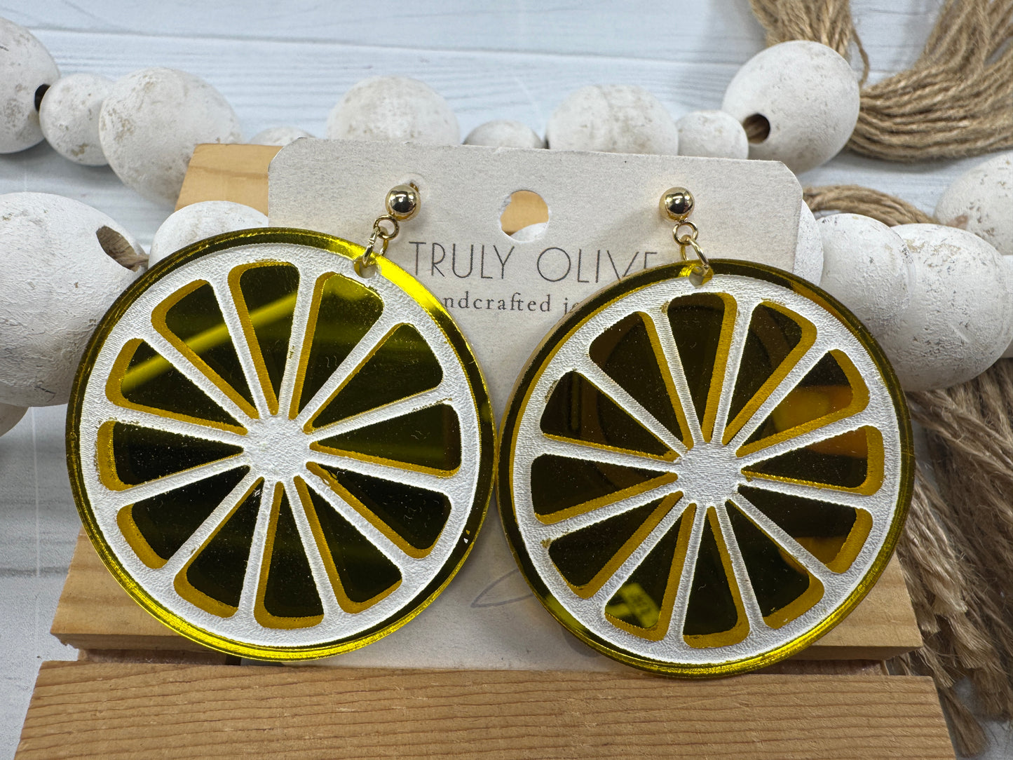 Citrus Slice Earrings - Bright and Shiny Citrus Earrings