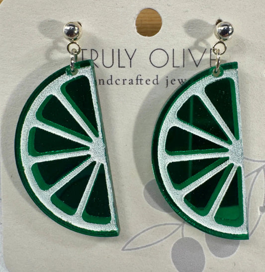 Trulyolive Half Slice Citrus Earrings - Lemon Lime and Orange - Earrings