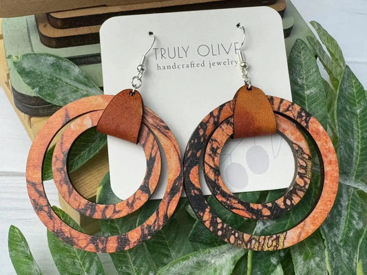 Truly Olive Large Statement Hoop Earrings - Earrings Dangle Earrings