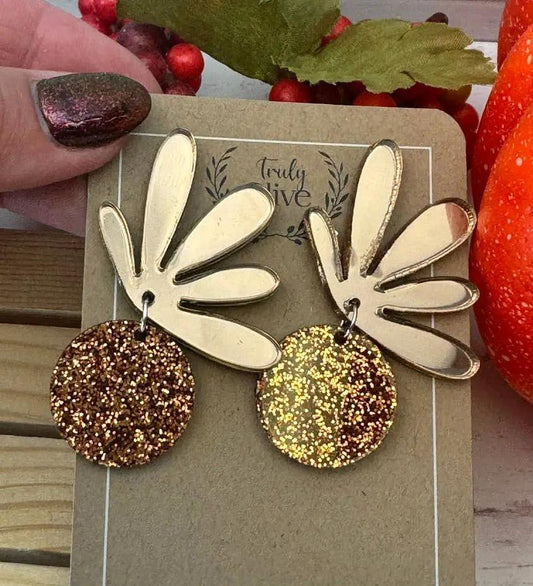 Truly Olive Cutest Fall Flair Tiered Circle Earrings - Earrings Dangle Earrings