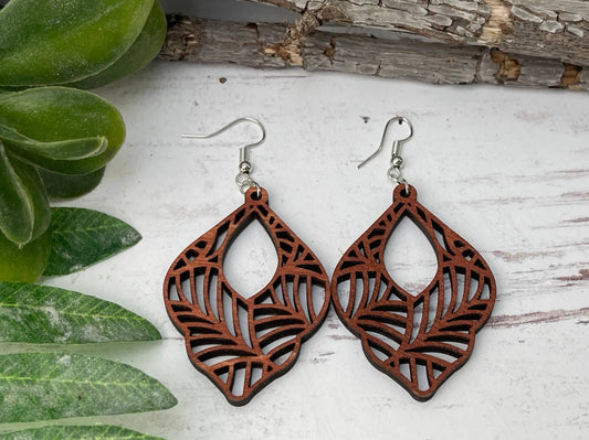 Truly Olive Wood Mandala Earrings Lightweight Wood Earrings For Women - Earrings Dangle Earrings