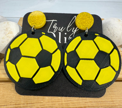 Customizable Soccer Ball Earrings Team Colors