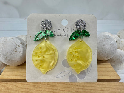 Lemon Drop Sparkly Earrings
