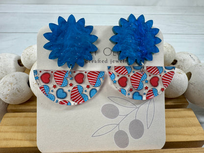 Patriotic Hearts Red White and Blue