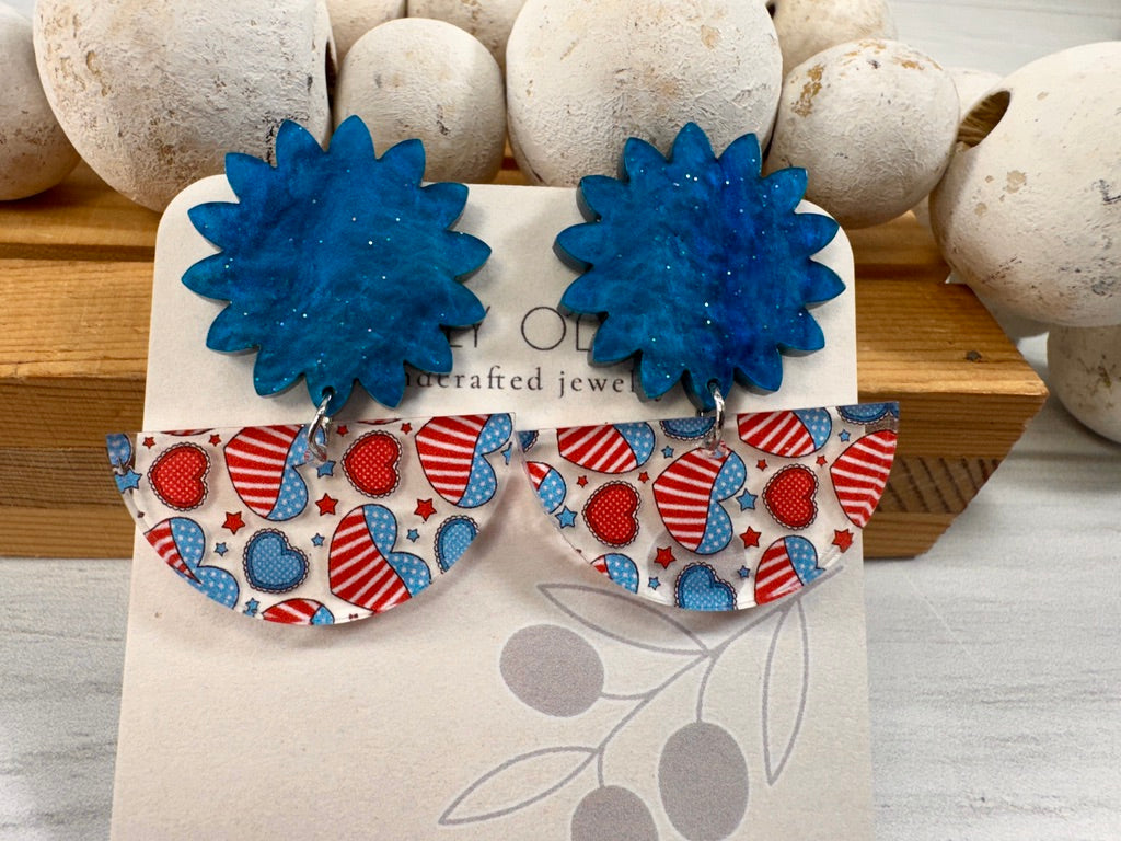 Patriotic Hearts Red White and Blue