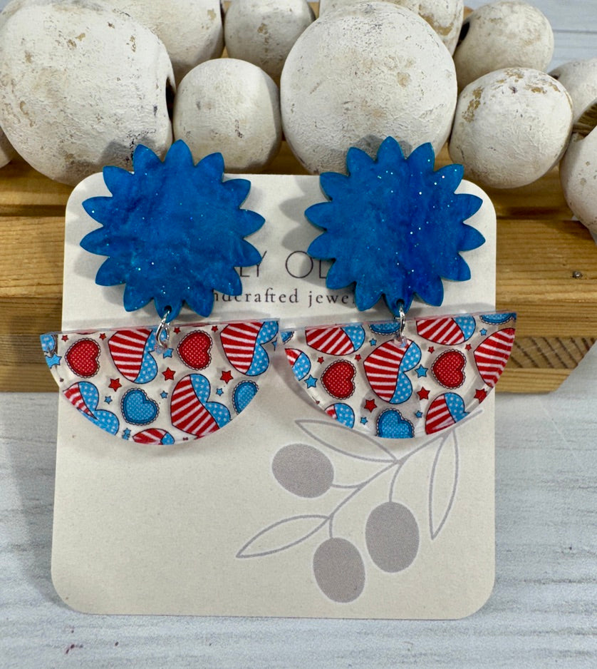Patriotic Hearts Red White and Blue