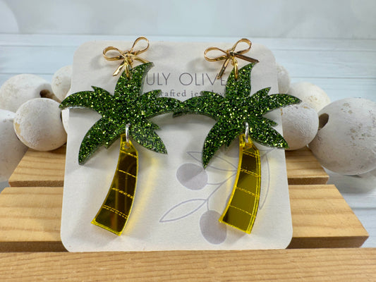 Summer Shimmer Palm Tree Earrings
