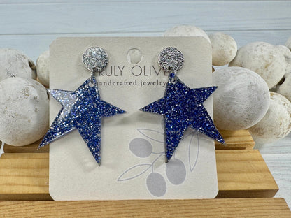 Star Spangled Patriotic Star Post Back Earrings