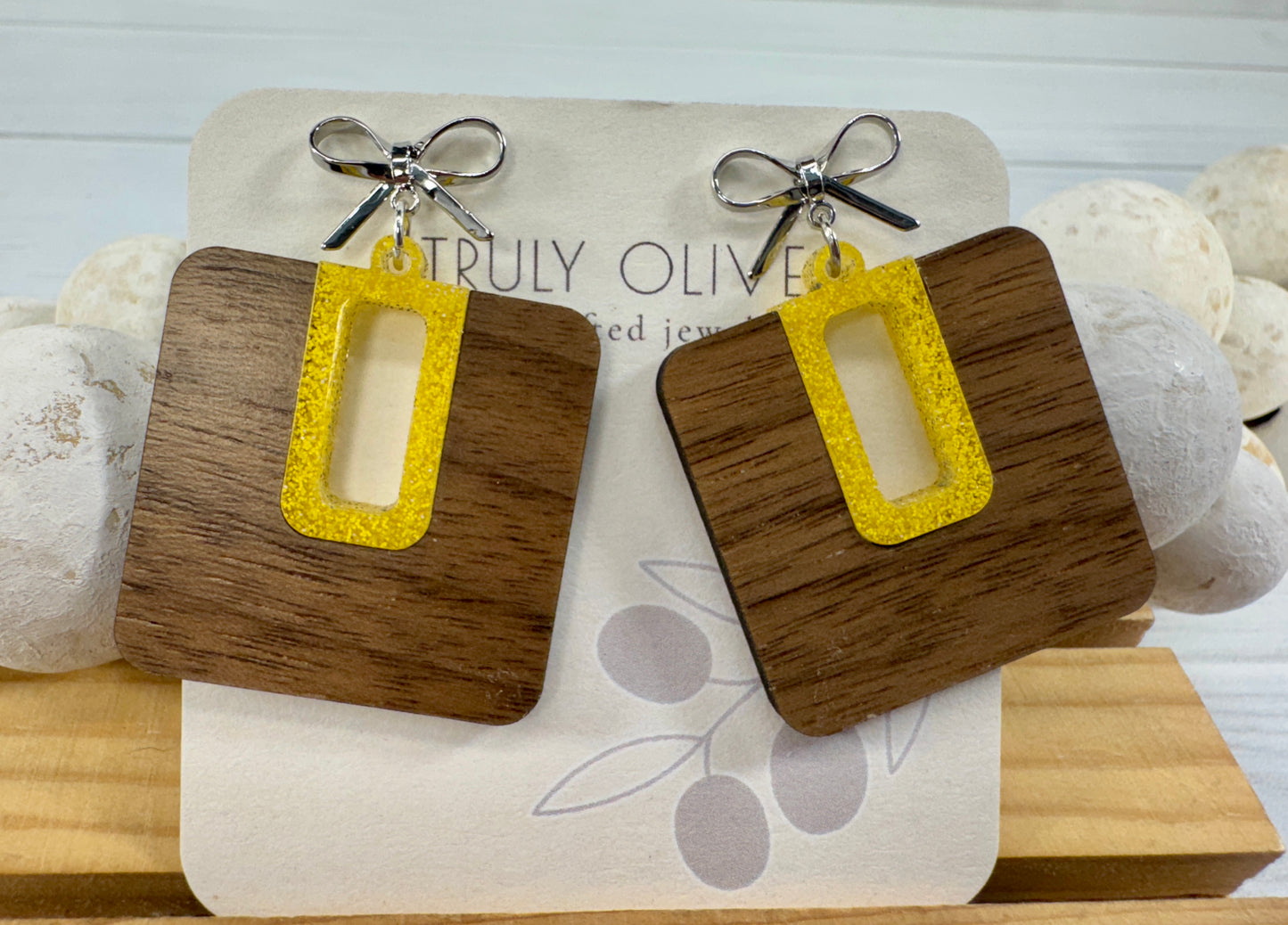 Yellow Bumble Bee Dangle Drop Earrings