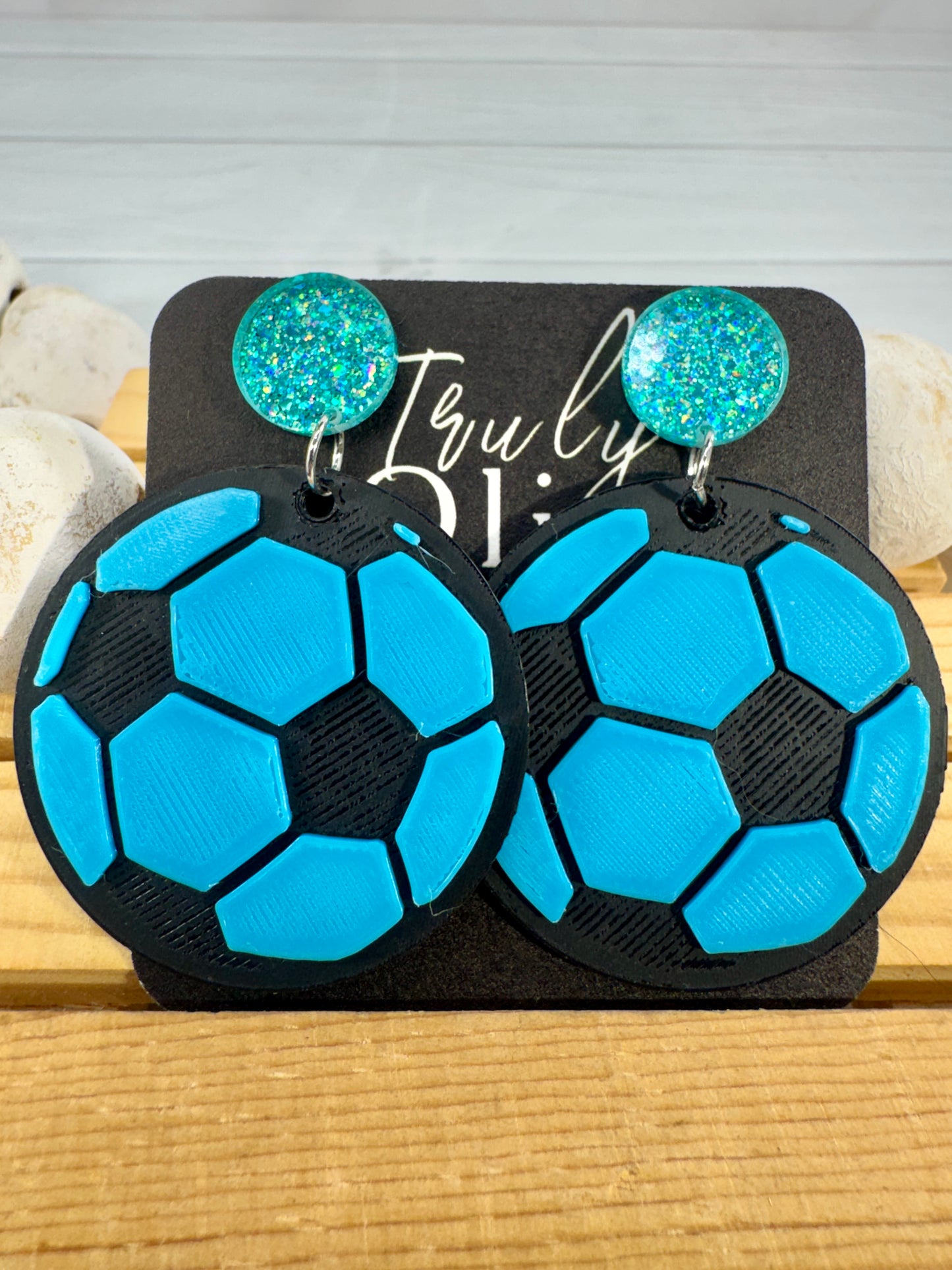 Customizable Soccer Ball Earrings Team Colors