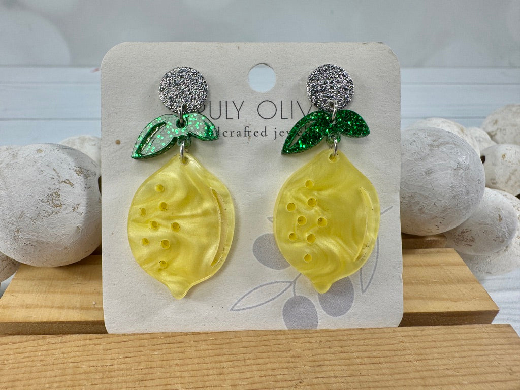 Lemon Drop Sparkly Earrings
