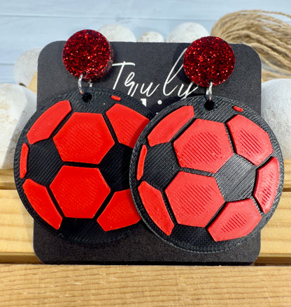 Customizable Soccer Ball Earrings Team Colors