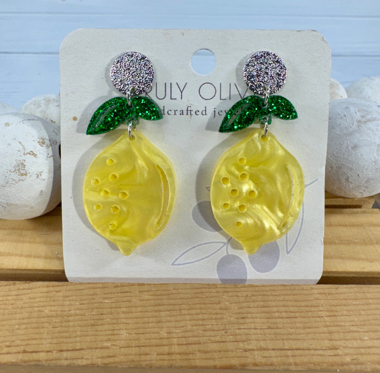 Lemon Drop Sparkly Earrings