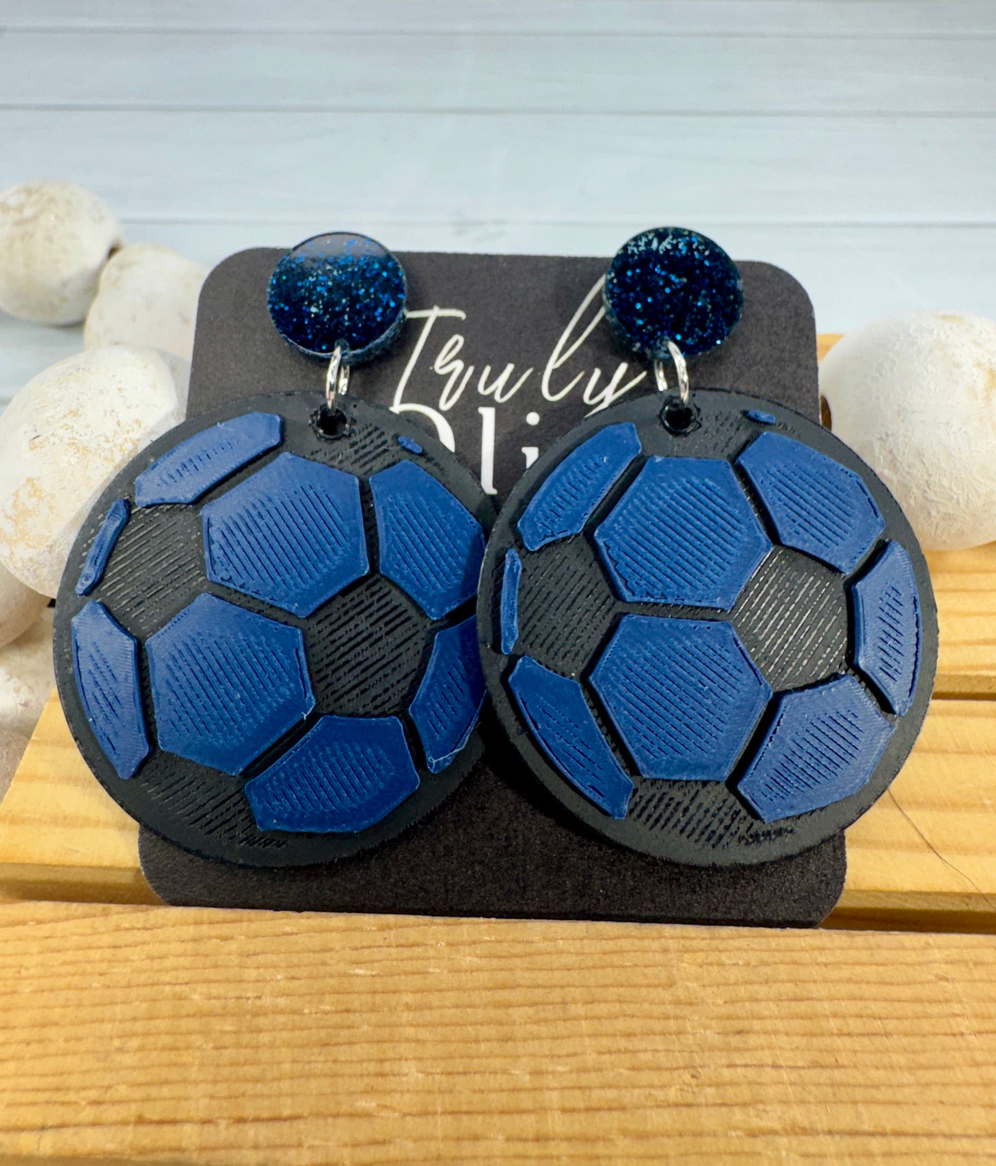 Customizable Soccer Ball Earrings Team Colors