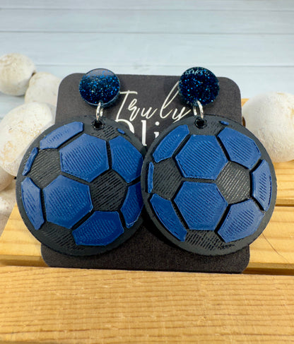 Customizable Soccer Ball Earrings Team Colors