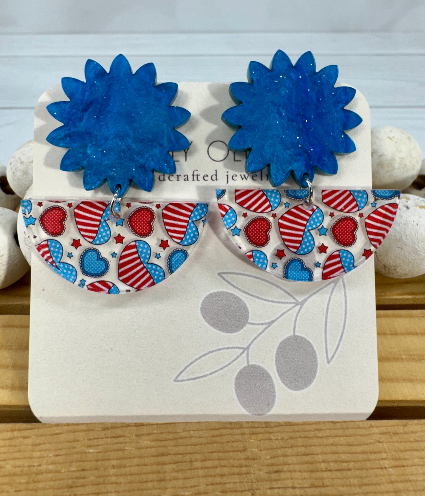 Patriotic Hearts Red White and Blue
