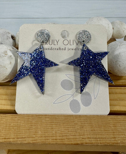 Star Spangled Patriotic Star Post Back Earrings
