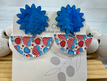 Patriotic Hearts Red White and Blue