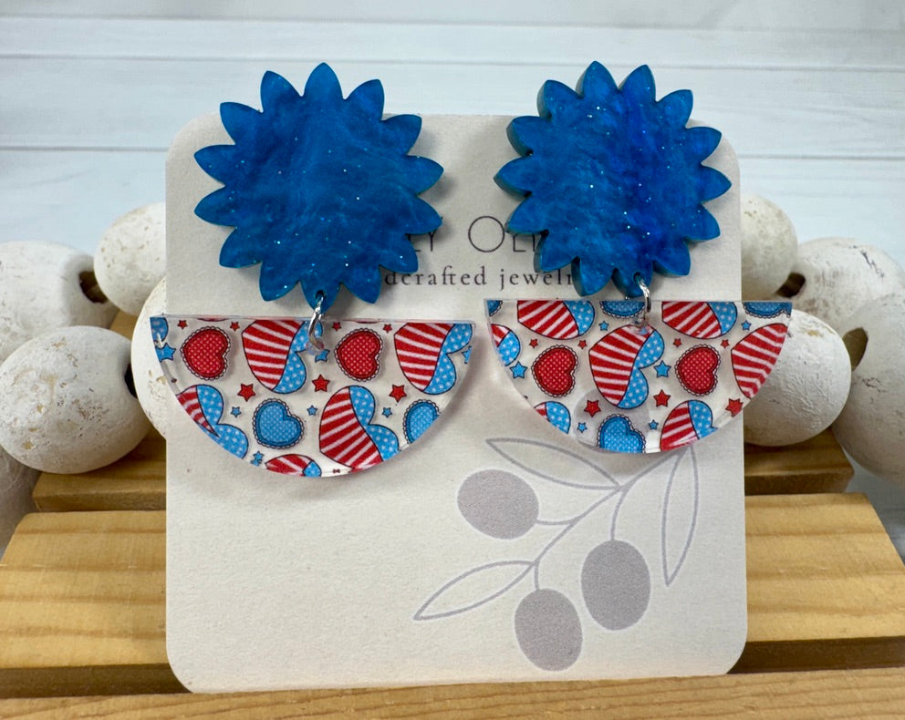 Patriotic Hearts Red White and Blue