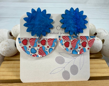 Patriotic Hearts Red White and Blue