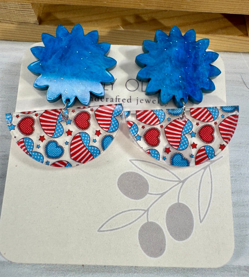 Patriotic Hearts Red White and Blue