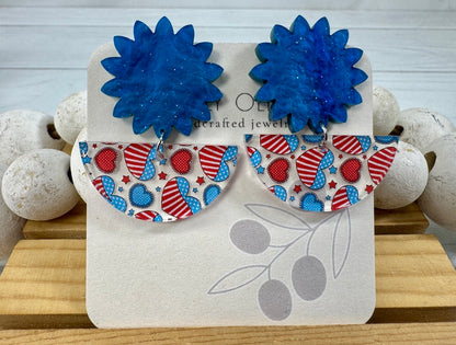Patriotic Hearts Red White and Blue