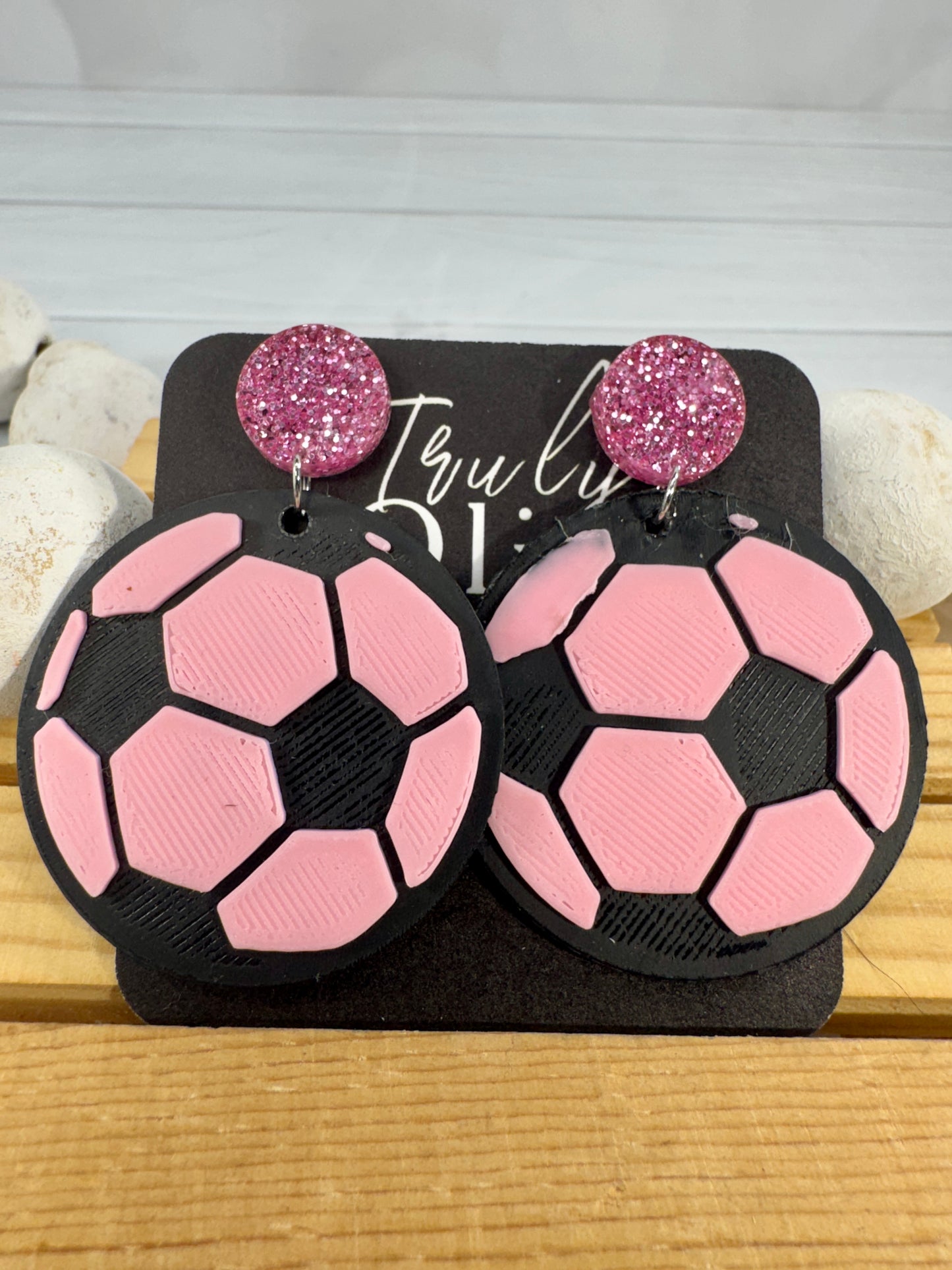 Customizable Soccer Ball Earrings Team Colors