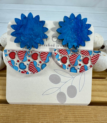 Patriotic Hearts Red White and Blue