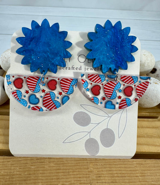Patriotic Hearts Red White and Blue