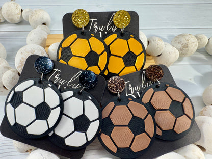 Customizable Soccer Ball Earrings Team Colors