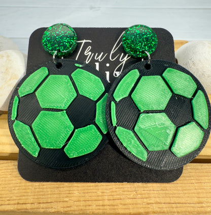 Customizable Soccer Ball Earrings Team Colors