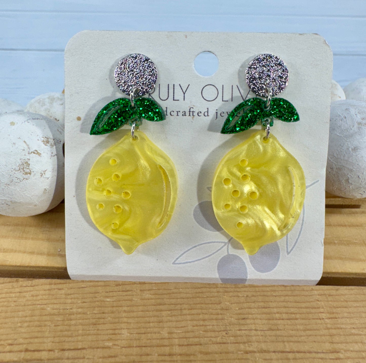 Lemon Drop Sparkly Earrings