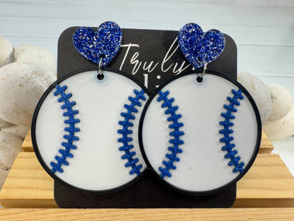 Team Color Baseball Earrings - Choose Your Team Color