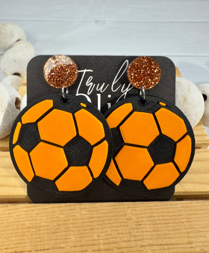 Customizable Soccer Ball Earrings Team Colors