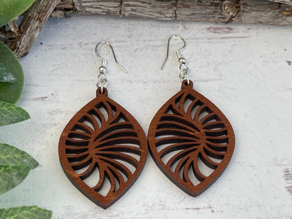 Stylish Geometric Wood Earrings